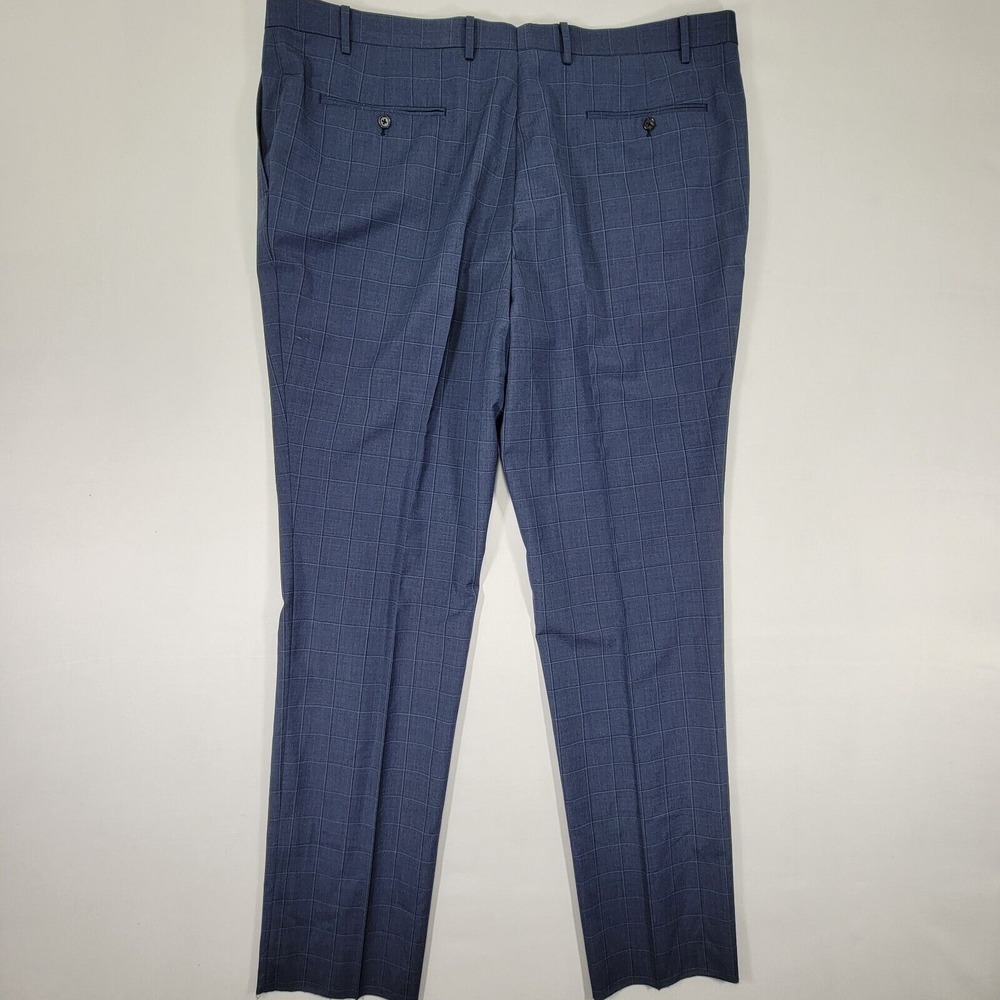 Ralph Lauren Mens Pants Flat Front Navy Plaid Poly Wool Size 44 / UNFINISHED - Picture 7 of 10